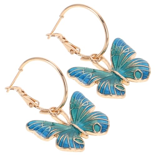 SOIMISS Gothic Schmetterlingsohrringe Damen Baumelnde Blaue Tropfenohrringe mit Öl Tropfen Design Modisch und Elegant für Alltag und Besondere Anlässe von SOIMISS