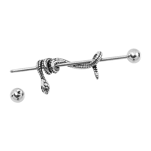 SOIMISS Gothic Snake Barbell Ohrring aus für Knorpel Piercing Punk Hip Hop Schmuck für Ohrknorpel und Helix Vielseitig Tragbar als Ohr oder Nasenring von SOIMISS