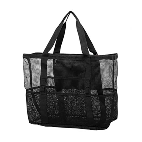 SOIMISS Große Mesh Strandtasche mit Multi tasche Tragbare Reise toilettenartikel Aufbewahrung Wasserdichtes Netzstoff Badetasche für Damen und Vielseitige Organizer Tasche von SOIMISS