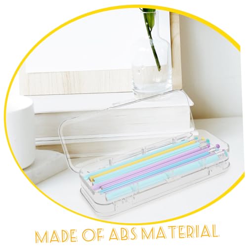 SOIMISS Große Transparente Doppellagige Stiftebox aus Robustem Abs mit Praktischem Deckel Leichter Wiederverwendbarer Federmäppchen Organizer für Schüler und Lehrer zur Sicheren von SOIMISS