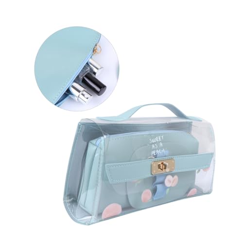 SOIMISS Große Transparente Federmappe mit Reißverschluss Leichte Tragbare Kosmetiktasche und Stifttasche für Schule und Reise Vielseitig Nutzbar Transparent von SOIMISS