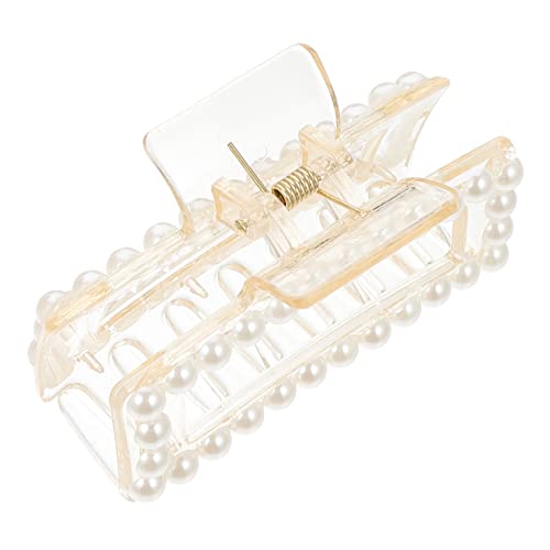 SOIMISS Großer Perlenverzierter Haarkralle Clip Transparenter Haarklammer für Einfaches Haarstyling Komfortable Modischer Damen Haarclip für Charmante Frisuren von SOIMISS