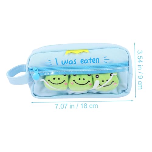 SOIMISS Großes Cartoon Frosch Federmäppchen Canvas Federtasche mit Reißverschluss Geräumiges Schüler Stifteetui für Schule und Büro Robust und Langlebig Modisch und Praktisch von SOIMISS