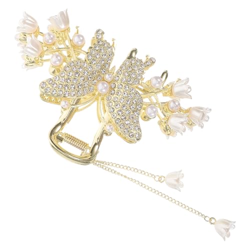 SOIMISS Haarklammer aus Metall mit Perlen und Quasten Haarschmuck für Hochzeiten Partys und Tänze Große Krallen Haarspange für Damen SOIMISS Haarklammer aus Metall mit Perlen und Quasten Haarschmuck für Hochzeiten Partys und Tänze Große Krallen Haarspange für Damen von SOIMISS