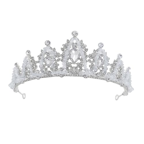 SOIMISS Haarreif mit Strasskrone Silbernes Hitzebeständiges Kopfband Eleganter Haarschmuck für Mädchen Geeignet für Geburtstage Partys und Festliche Anlässe von SOIMISS