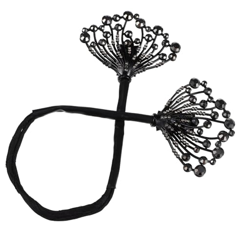 SOIMISS Haarschmuck Dutt Clip Schwarz Blumen Haarklammer Haarspange Drehbarer Hair Wrap für Damen Vielseitiges Styling Zubehör für Alltag Hochzeit und Freizeit von SOIMISS