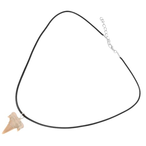 SOIMISS Haifischzahn Anhänger Halskette für Frauen und Männer Handgefertigt mit Lederband Einzigartiges Schmuckstück Natürliches Design Modisches Accessoire für von SOIMISS