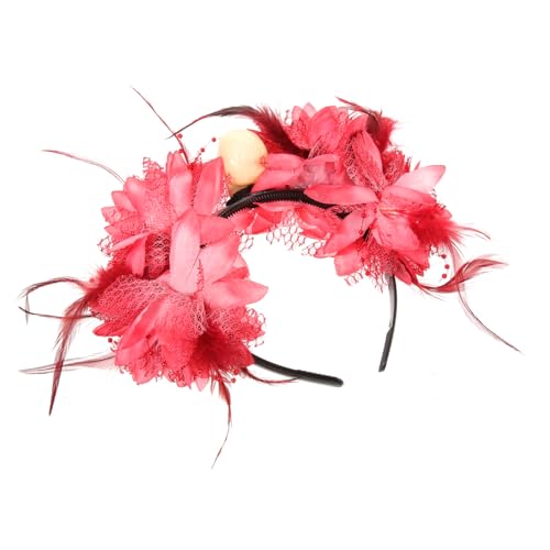 SOIMISS Blumenkranz Mit Für Halloween Dekorative Kopfbedeckung Mit Stoffblumen Und Federn Für Kostüme Festivals Und Besondere Anlässe Leicht Und Anpassbar Für Damen von SOIMISS