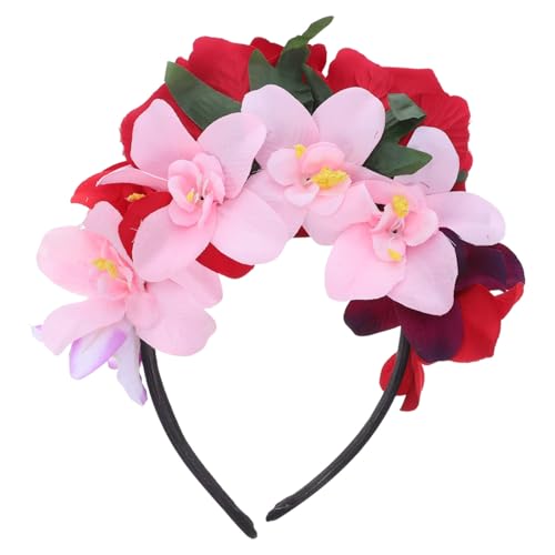 SOIMISS Blumenkronen-stirnband Aus Künstlichen Rosenblüten Mexikanischer Tag Der Toten-kopfschmuck Halloween-cosplay-requisite Für Parties Und Kostüme Blumenhaarreif Für Festivals Und von SOIMISS