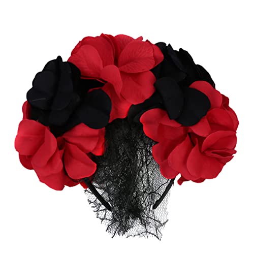 SOIMISS Halloween Blumenkranz Haarband Mit Schwarzen Netzdetails Kopfaccessoires Für Halloween-kostüme Festliche Feiern Und Partys von SOIMISS