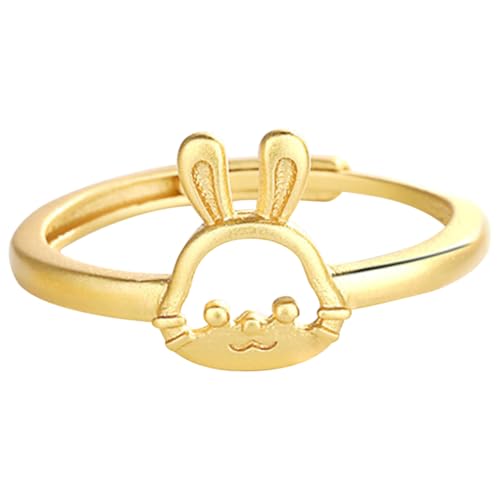 SOIMISS Hasenring Für Frauen Verstellbarer Ring Aus Kupfer Öffnungsring Moderiger Schmuck Für Alltag Und Festivals Passend Zu Verschiedenen Kleidungsstücken von SOIMISS