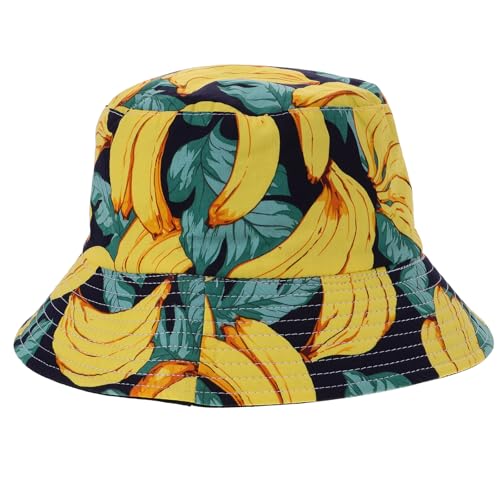 SOIMISS Hawaii Party Obst gedruckt Hut Mode Sonnenschutz Freizeit Reise Eimer Kappe Outdoor (Banane Dual verwendet) von SOIMISS