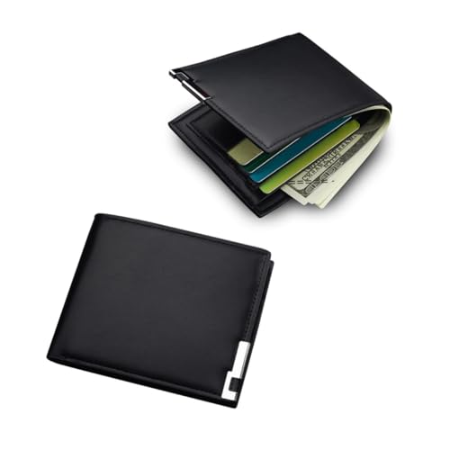 SOIMISS Brieftasche Herren Geldbeutel Aus Pu-Material Kurze Geldbörse Mit Eisenhalter Retro-Design Für Kreditkarten Ausweise Und Bargeld Schlicht Und Elegant Für Geschäft Und Alltag von SOIMISS