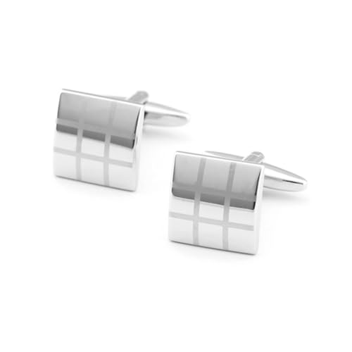 SOIMISS Silberne Manschettenknöpfe Für Herren Lasergravierte Stilvolle Kupfer-cufflinks Mit Einzigartigem Design Für Hochzeit Jubiläum Oder Besonderen Anlass von SOIMISS