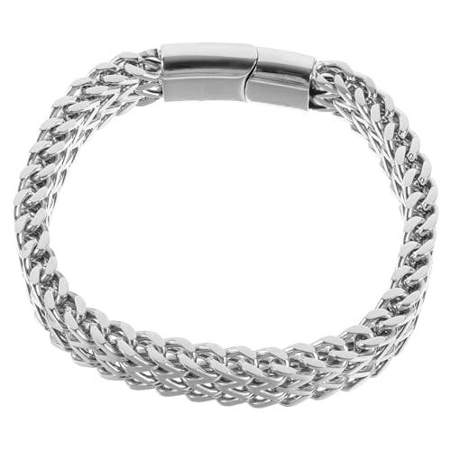 SOIMISS Herrenarmband Sechseckig Mattiert Modisches Personality Armband mit Verlängerung und Sicherem Verschluss Robuster Titanstahl Lässige Hip Hop Handkette von SOIMISS