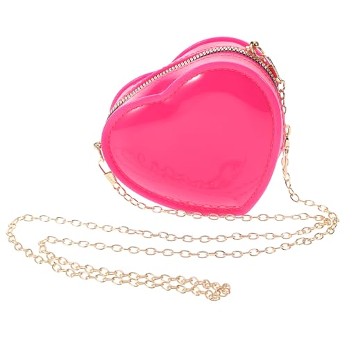 SOIMISS Herzförmige Tasche Aus PVC Kleine Minitasche Süße Münztasche Für Mädchen Lippenstift-geldbörse Make-up-Tasche Mit Reißverschluss Für Reisen Partys Und Täglichen Gebrauch von SOIMISS