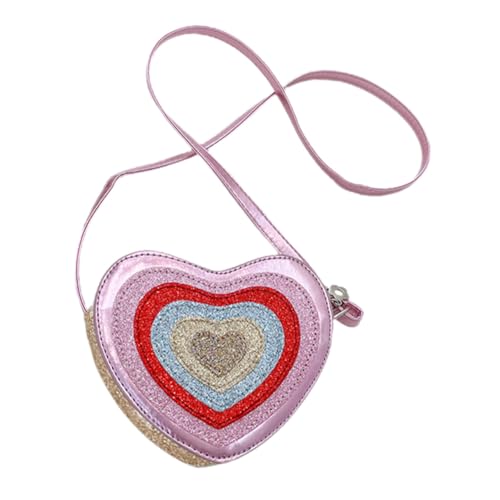 SOIMISS Herz-umhängetasche Für Mädchen Herzförmige Tasche Mit Schultergurt Leichter Und Pu-Materialien Glitzerdesign Für Auffälligen Look Vielseitig Einsetzbar von SOIMISS