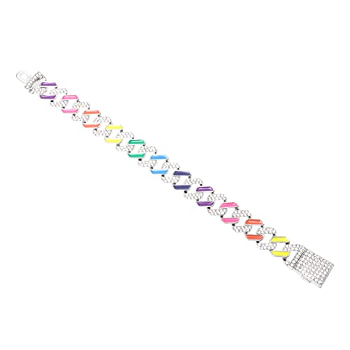 SOIMISS Hip Hop Style Armband Diamantbesatz Unisex Handgelenk Schmuck Regenbogenfarben Strass Verziert Modisches Herren Damen Accessoire von SOIMISS