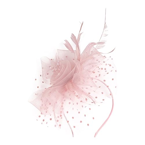 SOIMISS Hochzeits-fascinator Hut Mit Netz Und Federn Abnehmbar Für Tea Party Und Bankett Eleganter Haarschmuck Für Bräute Und Damen Zartem Blush von SOIMISS