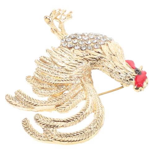 SOIMISS Elegante Goldene Brosche Für Damen Hahn-design Dekorative Anstecknadel Für Damenmantel Und Kleidung von SOIMISS