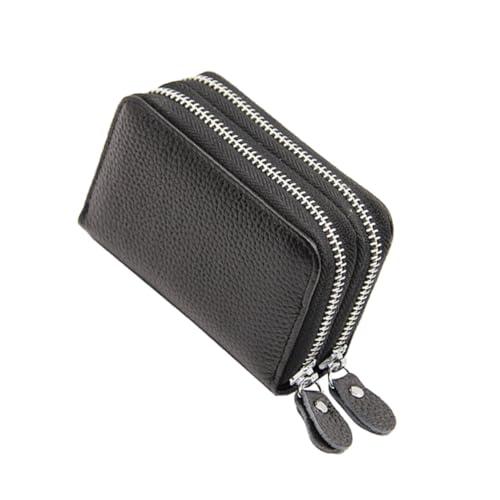 SOIMISS Geldbörse Mit Doppelreißverschluss Durch - Hochwertiges Echtleder Steckfächer Münzfach Für Männer Und Frauen von SOIMISS