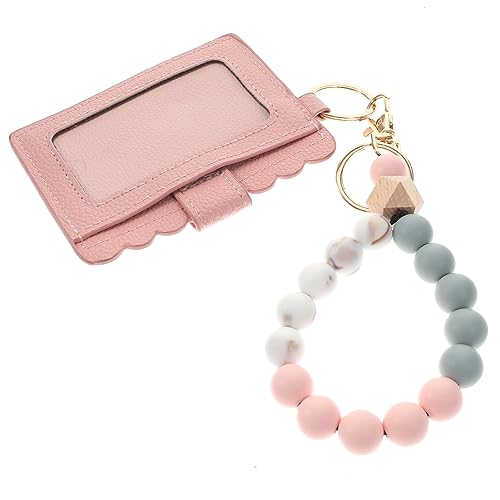 SOIMISS Kartenhalter Schlüsselanhänger Armband Holzperlen Design Multifunktionale Id Karten Tasche Für Damen Und Herren Schmutzabweisend Und Pflegeleicht Angenehm Zu Tragen Für von SOIMISS