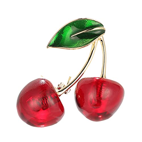 SOIMISS Kirschbrosche Kragennadel Für Kirschen-accessoires Als Geschenk Broschennadel Mit Exquisitem Design Obstbrosche Für Revers von SOIMISS