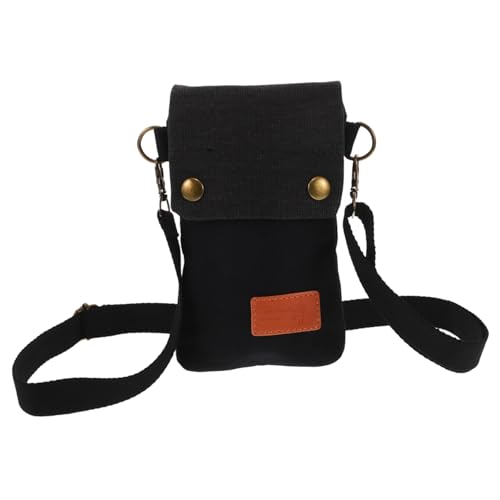 SOIMISS Kleine Crossbody Tasche Damen aus Canvas Verstellbarer Schulterriemen Stilvolle Handytasche zum Umhängen Leichte Umhängetasche für Alltag und Freizeit Modische Clutch in Schwarz von SOIMISS