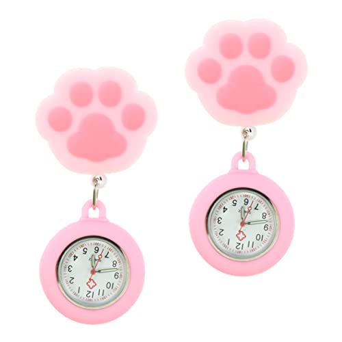 SOIMISS 2stücke Pflege Clip Uhr Tragbare Hängende Taschenuhr Krankenschwester Cartoon Stil Großes Präzises Handhabung von SOIMISS