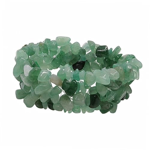 SOIMISS Kristall Stein Armband Edelstein Schmuck Stretch Handkette Edelstein Stretch Armband Unregelmäßige Steine Stretch Armbänder Kristall Kies Armband Damenschmuck Grün von SOIMISS