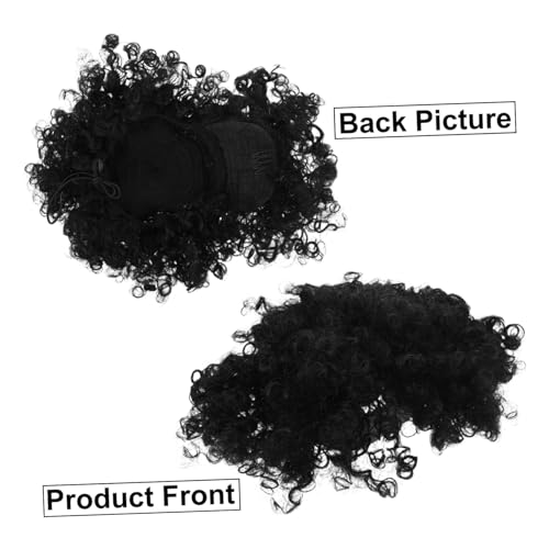 SOIMISS Kurz Lockige Afro Perücke Damen Synthetische Hochtemperaturfaser Natürlicher Look mit Ponyfransen Leicht Pflegbare Afro Haarteil für Cosplay und Kostümpartys Schwarz von SOIMISS