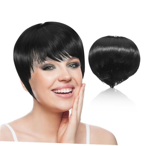 SOIMISS Kurze Bob Perücke für Damen mit Natürlichen Stirnfransen Synthetisches Glattes Haar Leichtes Polyesterfasermaterial Vielseitig Stylbar Sommerfreundlich für Alltag Party und Cosplay von SOIMISS