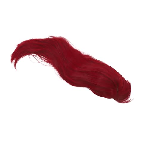 SOIMISS Lange Gerade Synthetische Rote Perücke für Damen Realistisch Wirkende Langlebige Kostümperücke in Weinrot Vollflächige Kopfabdeckung für Cosplay Halloween und Partys von SOIMISS