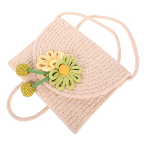 SOIMISS Leichte Kompakte Baumwollfaden blumen Rattan Umhängetasche für Damen Handgewebte Kleine Handytasche mit Boho stil Crossbody Schultertasche für Strand Alltag und Junge Mädchen von SOIMISS