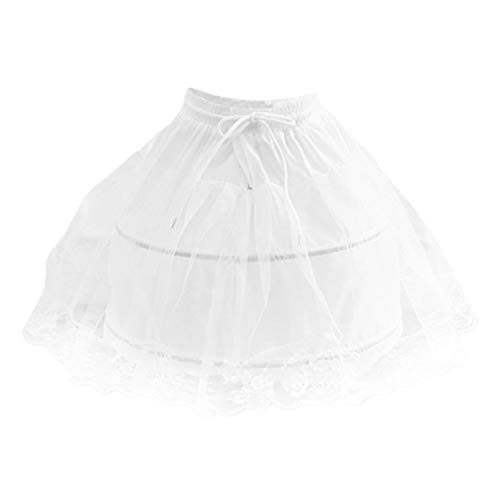 SOIMISS Mädchen Reifen Petticoat Kurzen Krinoline Unterrock Spitze Unterrock Weißen Kurzen Petticoat für Kinder Mädchen Hochzeit (Weiß) von SOIMISS
