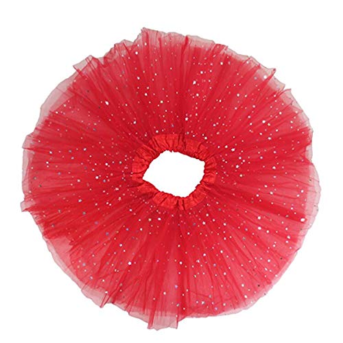 SOIMISS Mädchen Tutu Rock Tüll Glitter Star Prinzessin Ballett Kleid Ballett Tanzen Kleid Geburtstag Party Kostüm für Kleinkind Mädchen Kid Rot von SOIMISS