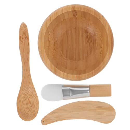 SOIMISS Masken Beauty Set mit Holz Gesichtsmischschüssel Rührstab Pinsel und Löffel für DIY Hautpflege Sicher Glatt Tragbar Kosmetik Zubehör Geschenk für Frauen von SOIMISS