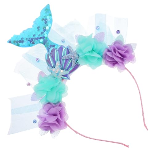 SOIMISS Meerjungfrauen-haarband Party-haarreifen Meerjungfrau-kopfbedeckung Dekoratives Stirnband Haarschmuck Für Festivals Stilvoller Kopfschmuck von SOIMISS
