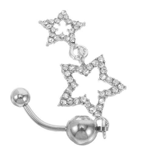 SOIMISS Mehrlagiger Bauchnabelschmuck Mit Stern Bauchnabelring Mit Strasssteinen Funkelnder Bauchnabelschmuck Für Frauen Knopfschmuck Mit Anhänger Bauchnabelpiercing Für Alltags Und Besond von SOIMISS