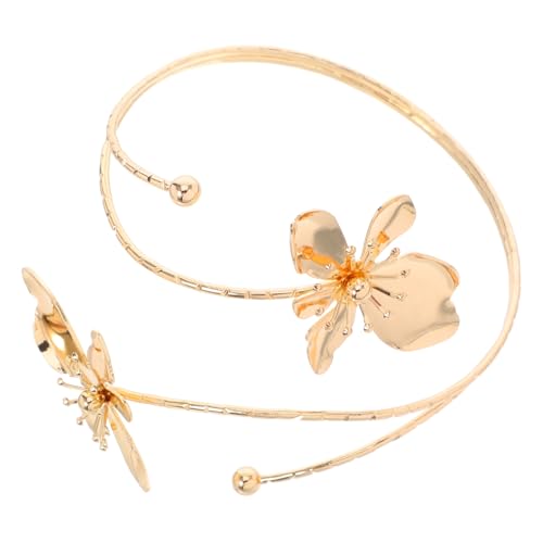 SOIMISS Metal Arm Cuff mit Filigranen Metallblumen Offenes Modisches Armband Eleganter Manschetten schmuck für Damen Vielseitig für Party Hochzeit und Alltag Bequemes An Ablegen von SOIMISS