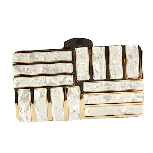 SOIMISS Metallhandtasche Mit Nähten Abendtasche Weiß Modische Clutch-geldbörse Für Hochzeitsessen Partys Abschlussbälle Und Abendveranstaltungen Für Handy Lippenstift von SOIMISS