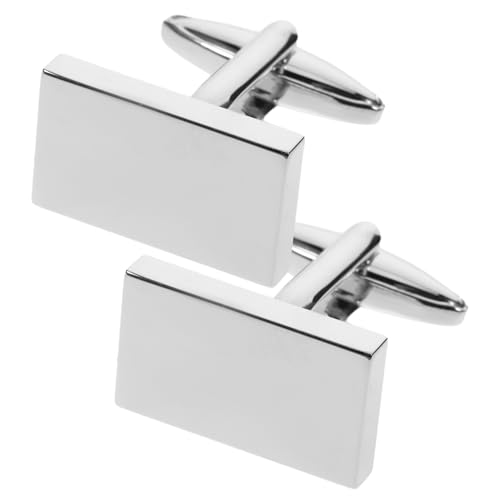 SOIMISS Manschettenknöpfe Für Herren Aus Plattiertem Metall Ärmelknöpfe in Silberfarbe Für Hemden Mit Manschetten von SOIMISS