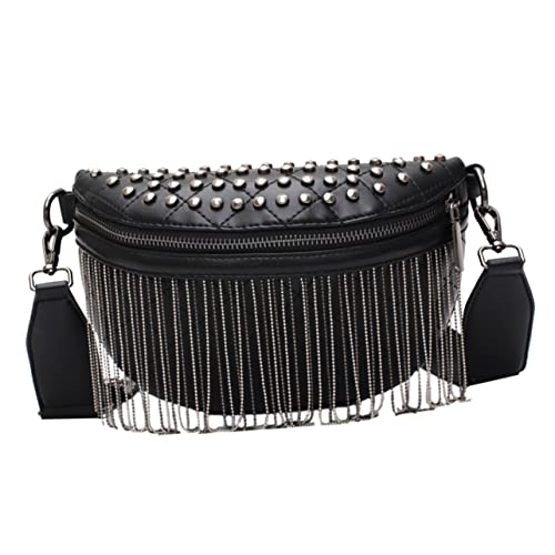 SOIMISS Modische Quasten-umhängetasche Für Damen Nieten-Bauchtasche Kompakte Brusttasche Für Frauen von SOIMISS