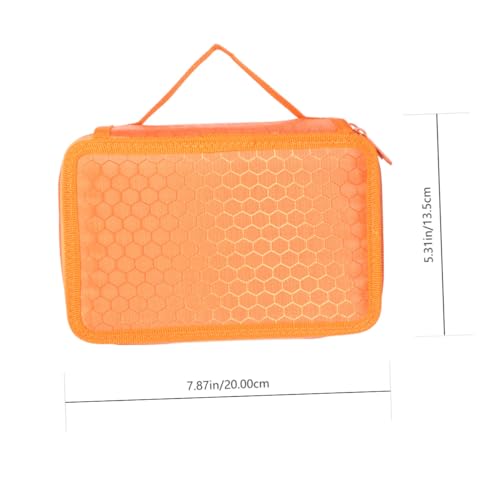 SOIMISS Multifunktionale Federmappe mit Fächern Großer Kapazität Individuelle Stifthalter Robustes Material Praktisches Mäppchen für Schule und Künstlerbedarf in Orange von SOIMISS