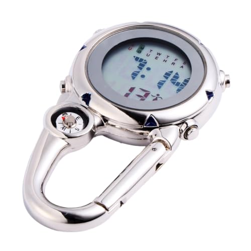SOIMISS Multifunktionale Karabiner Uhr aus Langlebig und Praktisch Klare Ziffern für Pflegepersonal Ärzte Klettern und Outdoor Aktivitäten Silberfarben Kompakt und Robust von SOIMISS