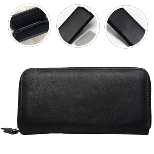 SOIMISS Multifunktionale Outdoor Long Wallet aus PU Material Praktisch und Geräumig mit Reißverschluss als Damen Portemonnaie und Kartenhalter für Reisen und Alltag Schwarzes Design von SOIMISS
