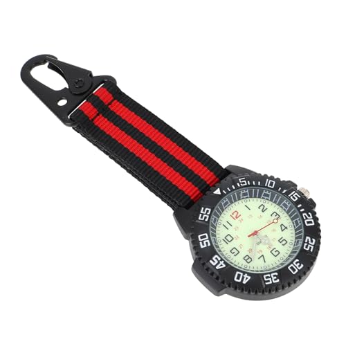 SOIMISS Multifunktionale Outdoor karabineruhr mit Nylonband Kratzfest Leicht für Rucksack Gürtelclip Robuste Trekking taschenuhr für Bergsteiger und Backpacker Rote Farbe von SOIMISS