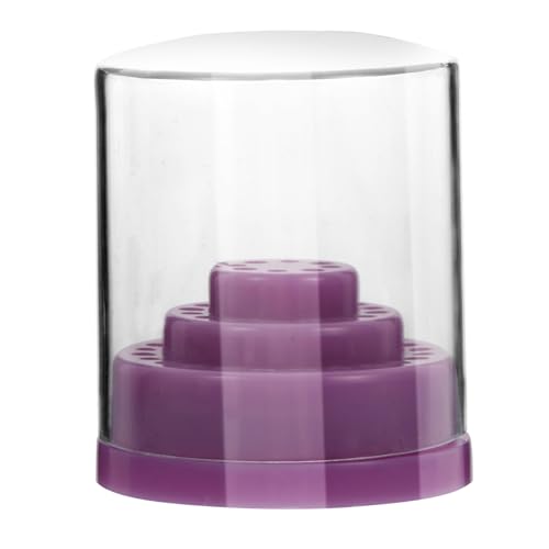 SOIMISS Nagelfräser Aufbewahrungsbox Nagelbohrer Organizer mit Transparentem Deckel Kompakt Leicht und Langlebig für Maniküre Bits und Fräser Zubehör von SOIMISS