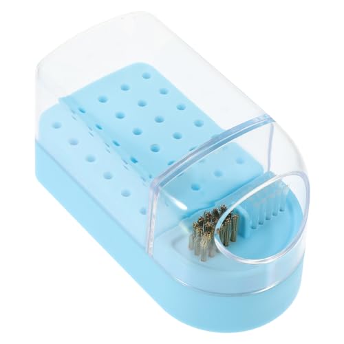 SOIMISS Nagelfräser Aufbewahrungsbox Transparent Nagelbohrer Organizer mit Staubschutz Praktisch und Robust für Maniküre Nageltechnik Zubehör von SOIMISS
