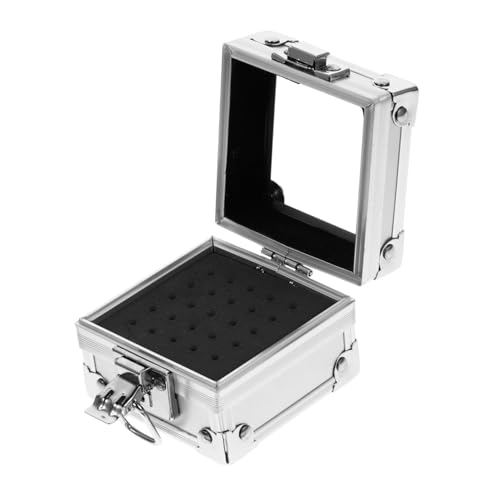 SOIMISS Nagelfräser Bit Aufbewahrungsbox aus Aluminium Langlebiger Maniküre Box mit Löchern Kompakter Nail Drill Bit Halter für Nagelpolierkopf Praktischer Organizer für Nageltechniker von SOIMISS